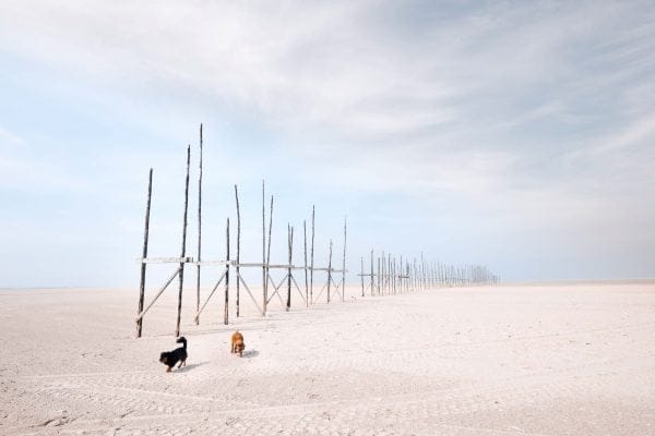 Het drenkelingenhuisje bij zonsondergang op Vlieland
